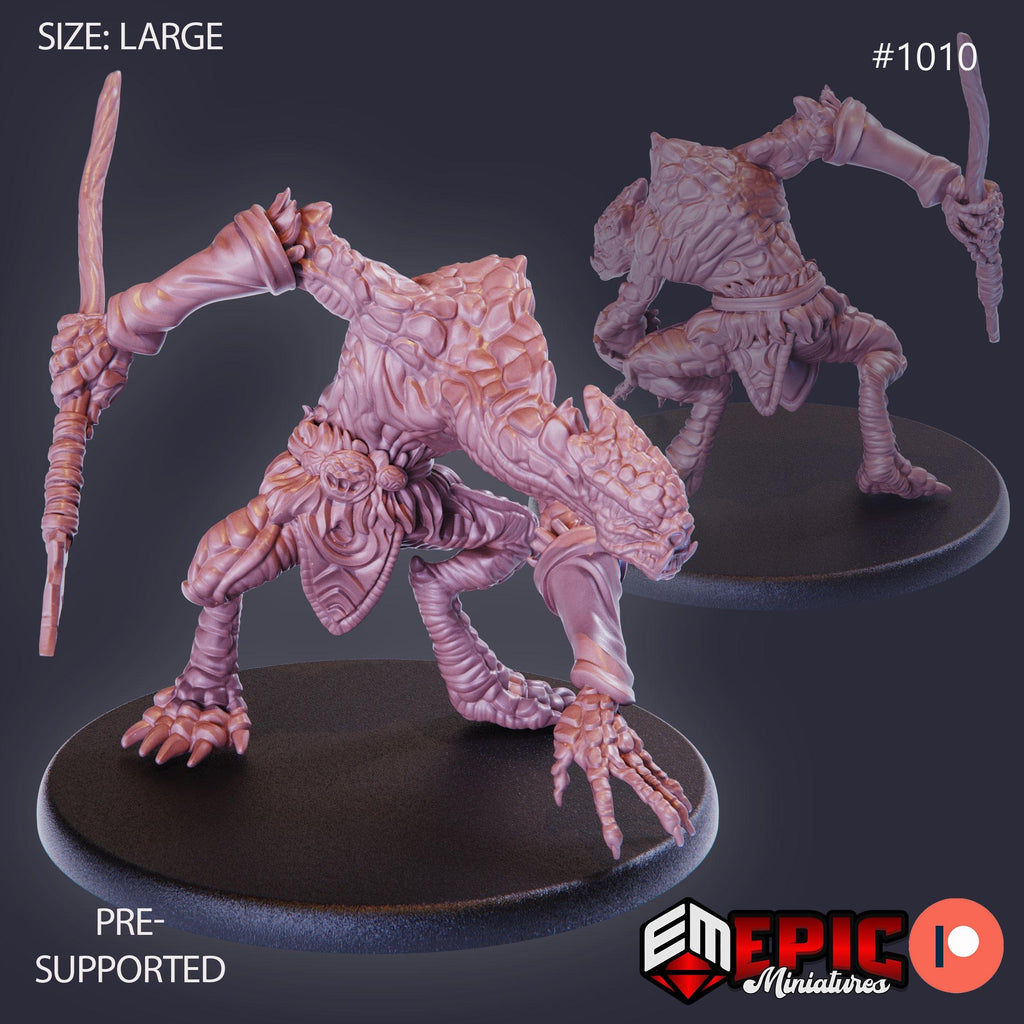 Snake Folk Primitive Option #1010 front DND miniature Cannibal Jungle 16k resin