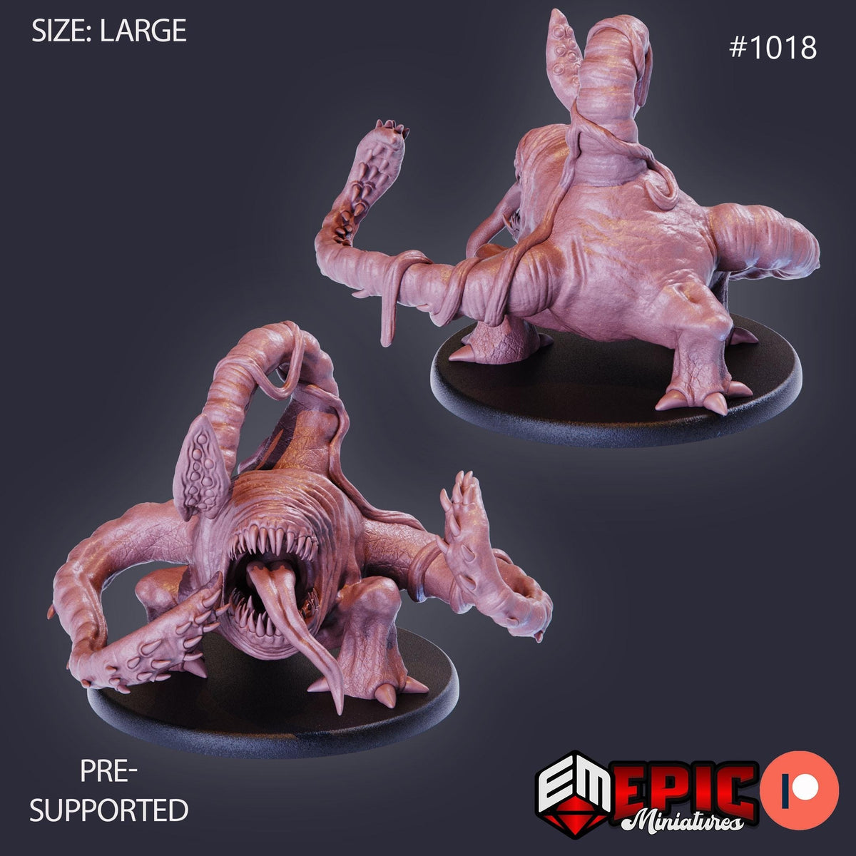 Otyugh Option #1018 front DND miniature Cannibal Jungle 16k resin