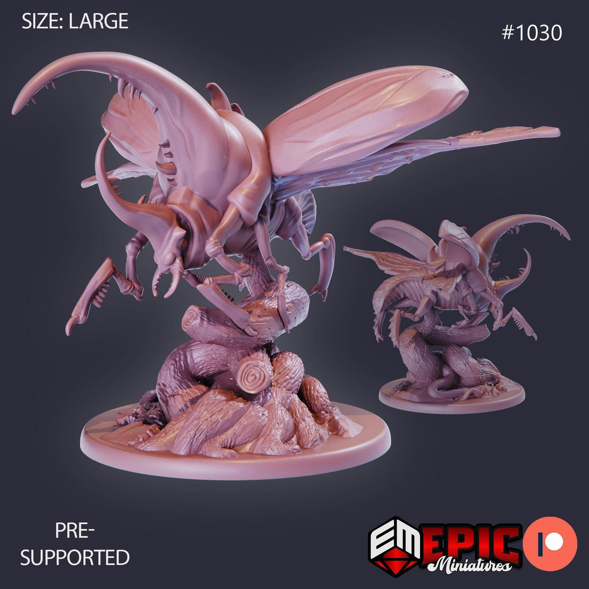 Giant Beetle Option #1030 front DND miniature Cannibal Jungle 16k resin
