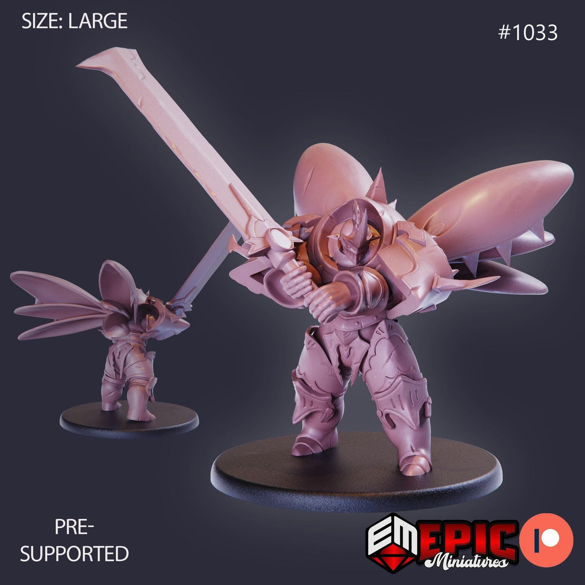 Beetle Knight Option #1033 front DND miniature Cannibal Jungle 16k resin