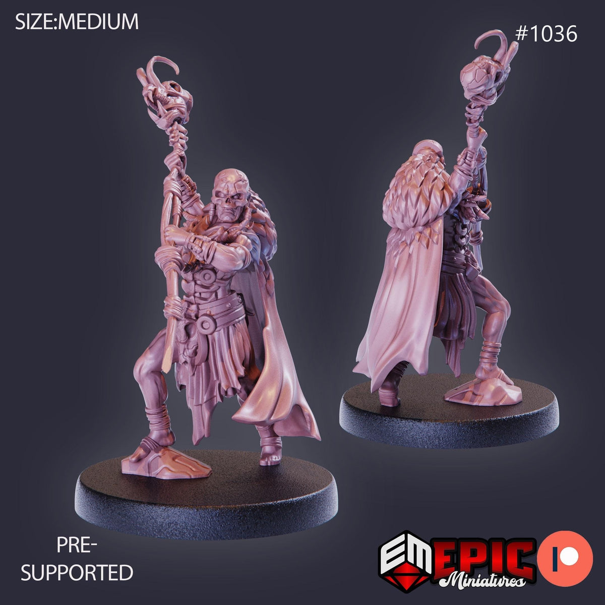 Cannibal Tribe Shaman Option #1036 front DND miniature Cannibal Jungle 16k resin