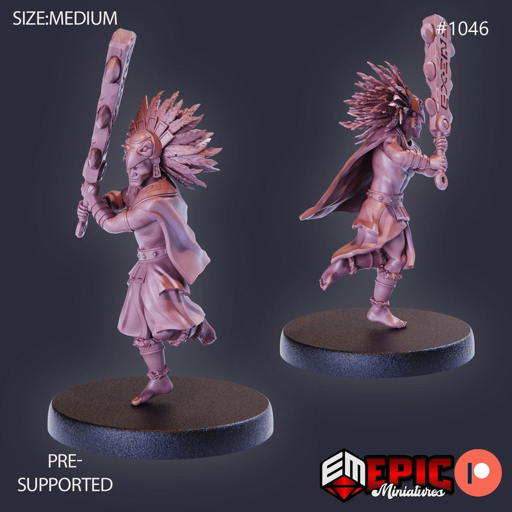 Eagle Warrior Option #1046 front DND miniature Cannibal Jungle 16k resin
