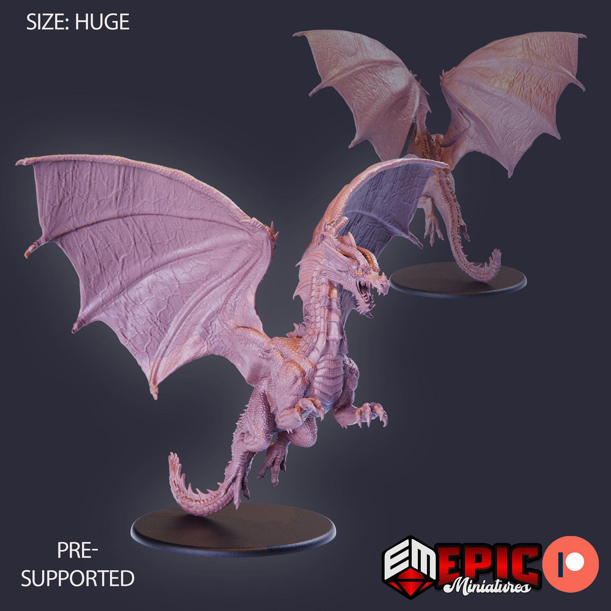 Adult Red Dragon DND miniatures group photo Savage Mountains