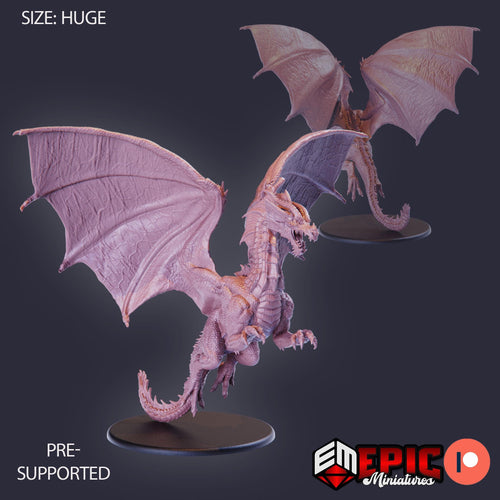 Adult Red Dragon DND miniatures group photo Savage Mountains