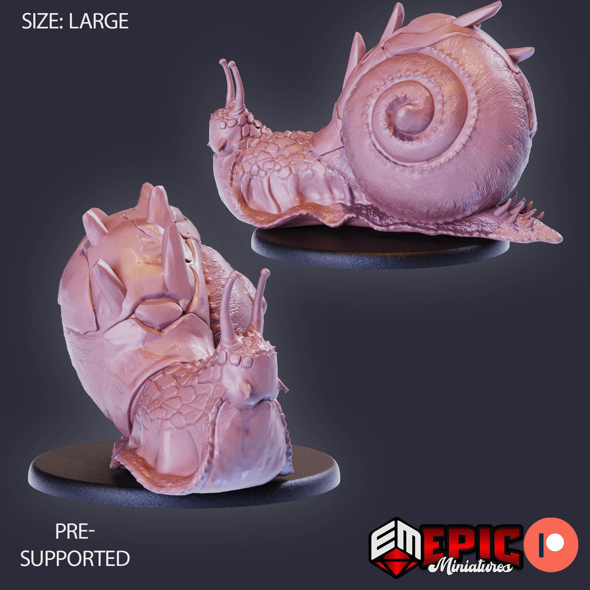 Boulder Snail DND miniatures group photo Savage Mountains