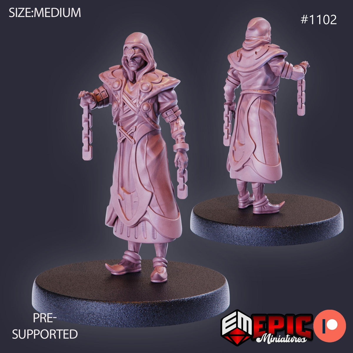 Dark Cultist Option #1102 front DND miniature Hour of Demons 16k resin