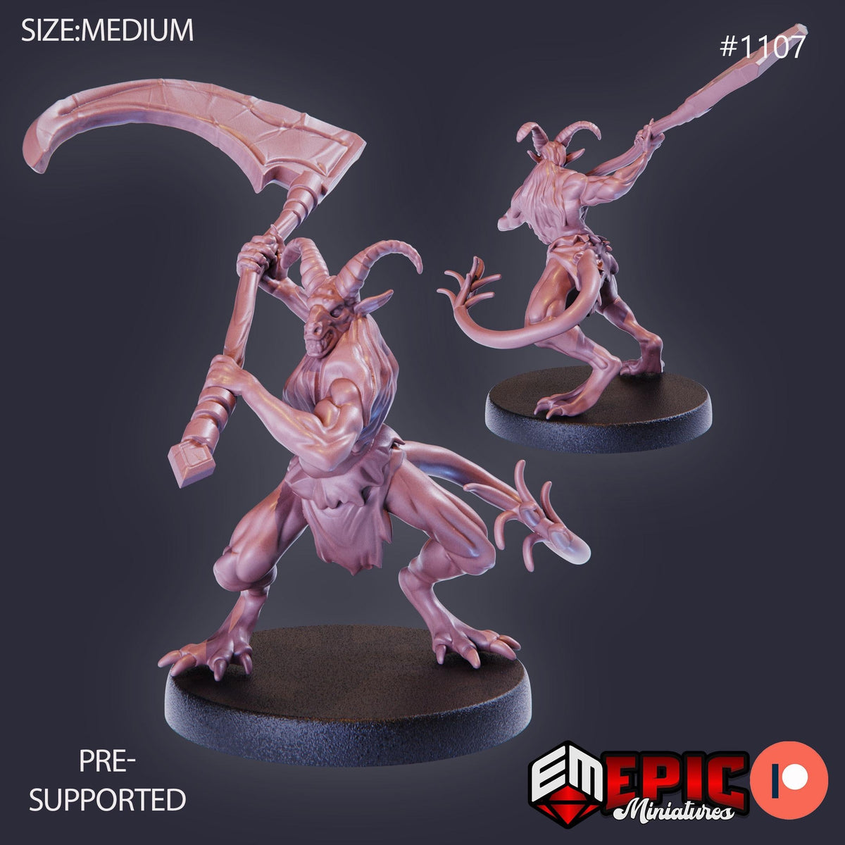 Goat Demon Option #1107 front DND miniature Hour of Demons 16k resin