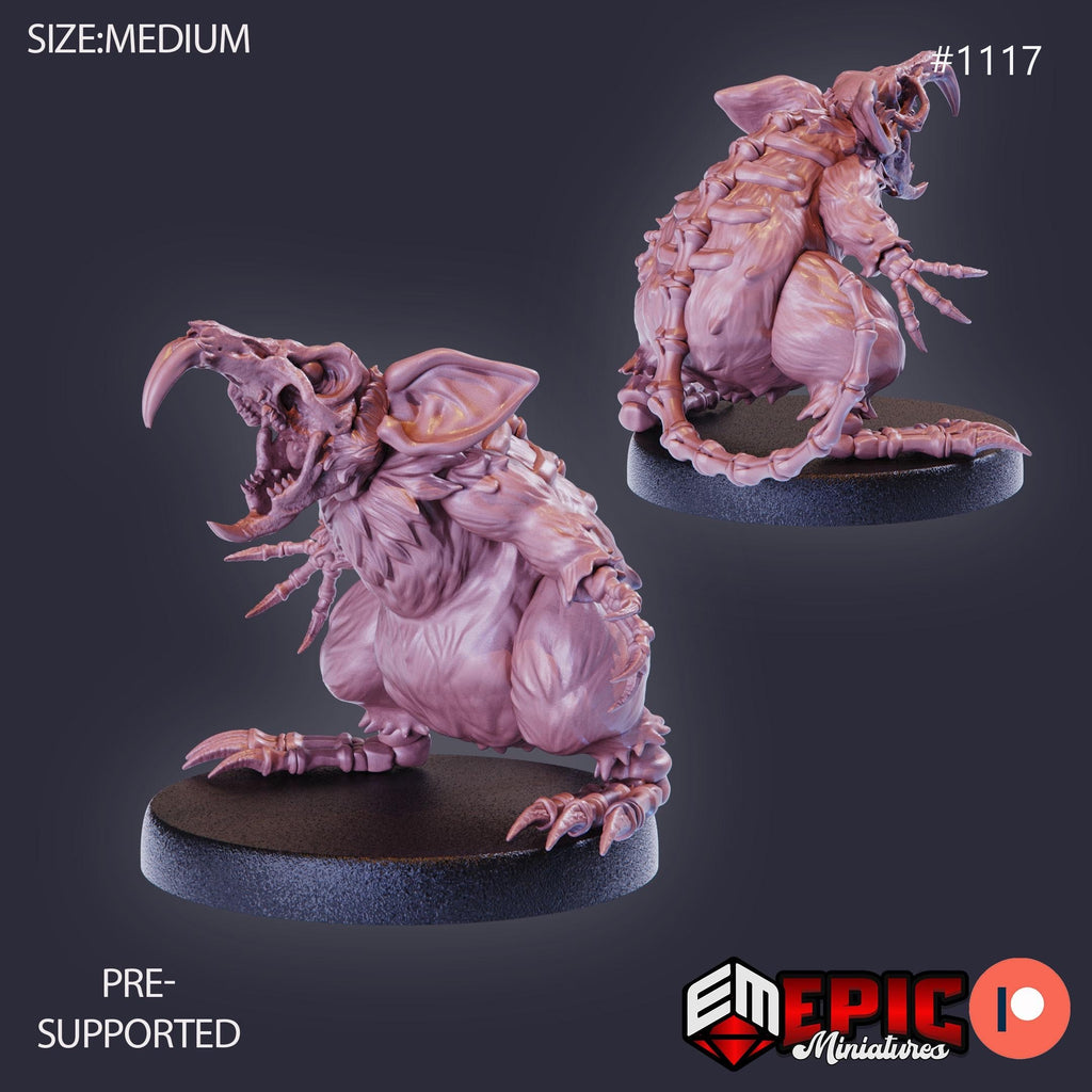 Giant Rat Revenant Option #1117 front DND miniature Hour of Demons 16k resin