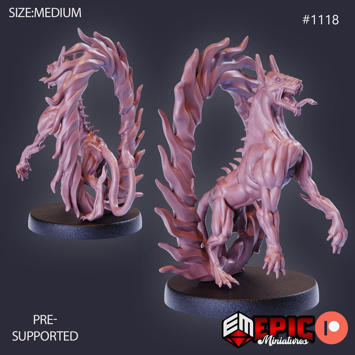 Portal Dog Option #1118 front DND miniature Hour of Demons 16k resin