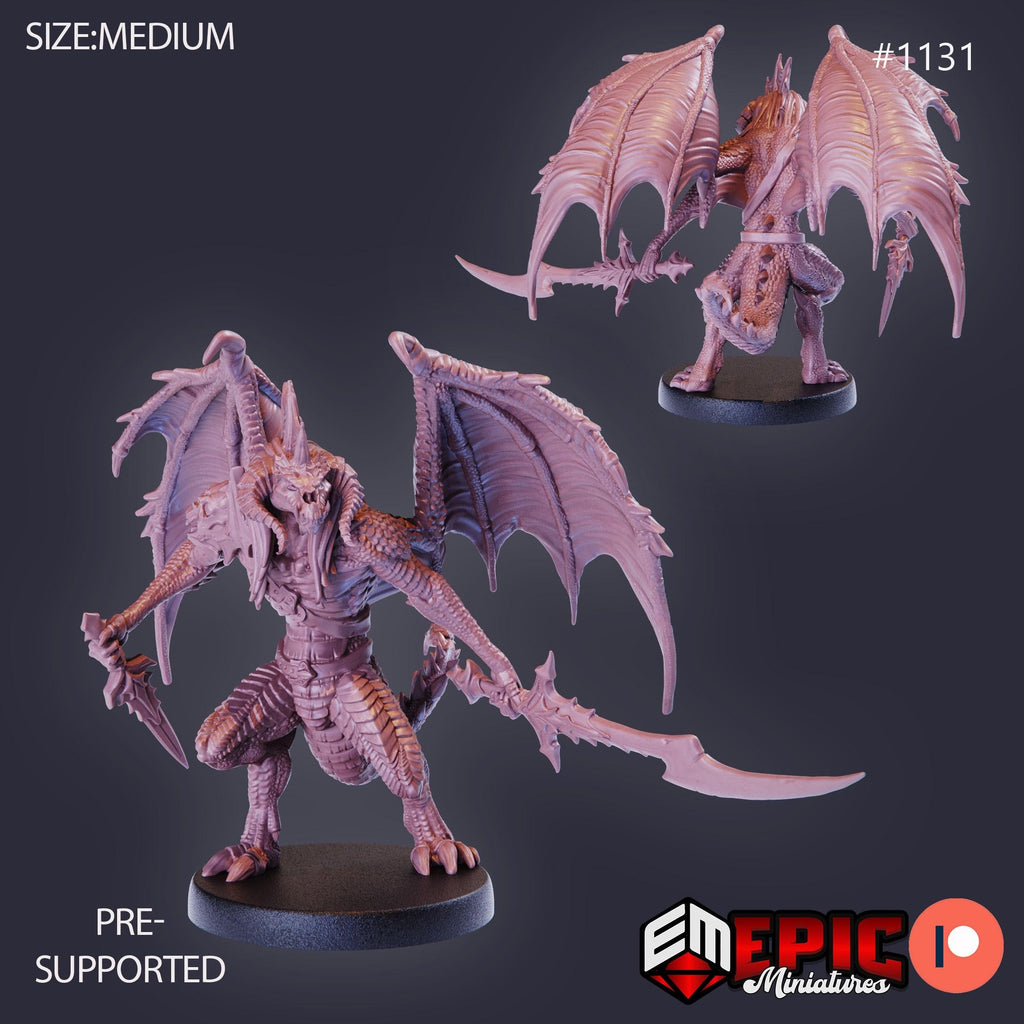Draconic Demon Black Option #1131 front DND miniature Hour of Demons 16k resin