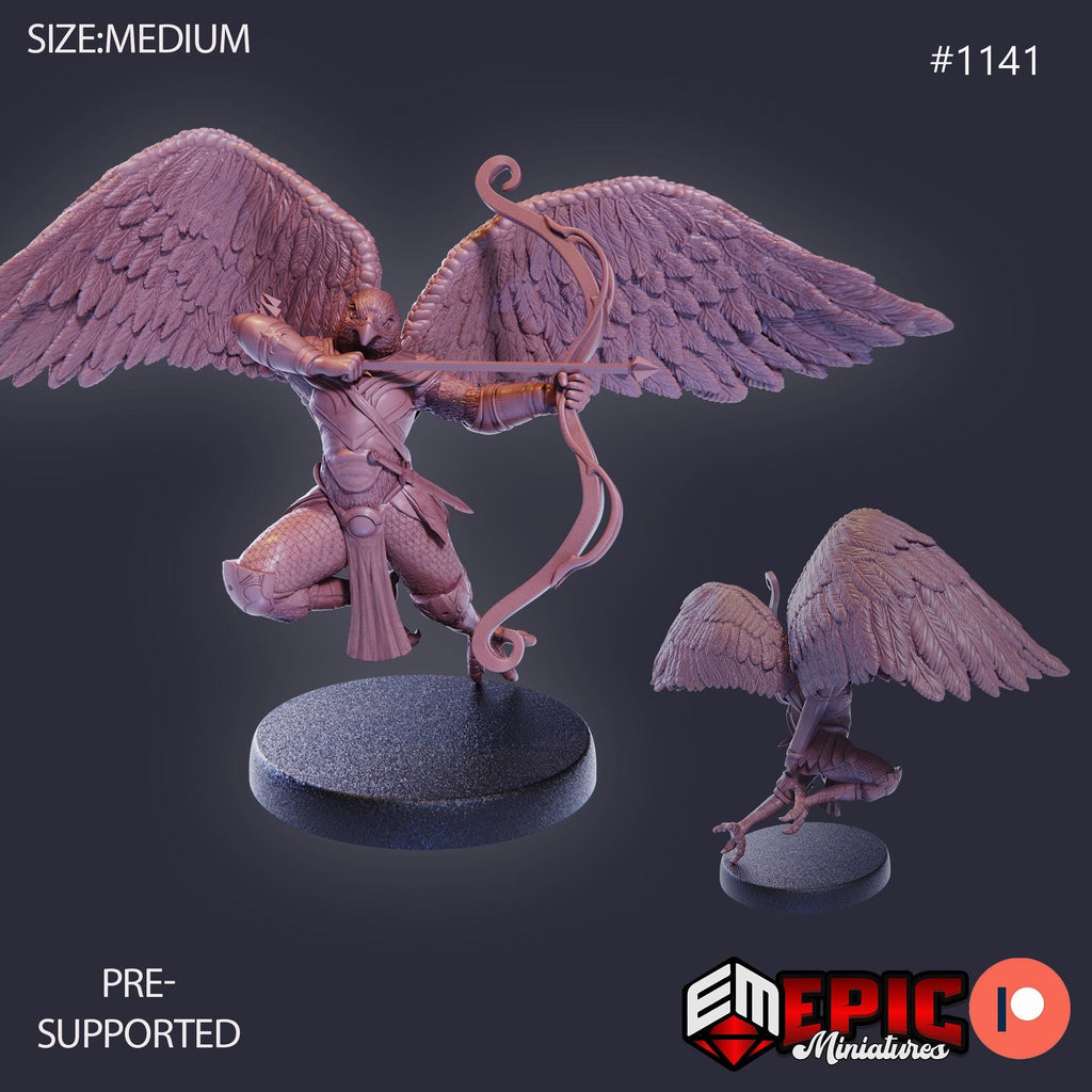 Bird Folk Falcon Option #1141 front DND miniature Sky Dominion 16k resin