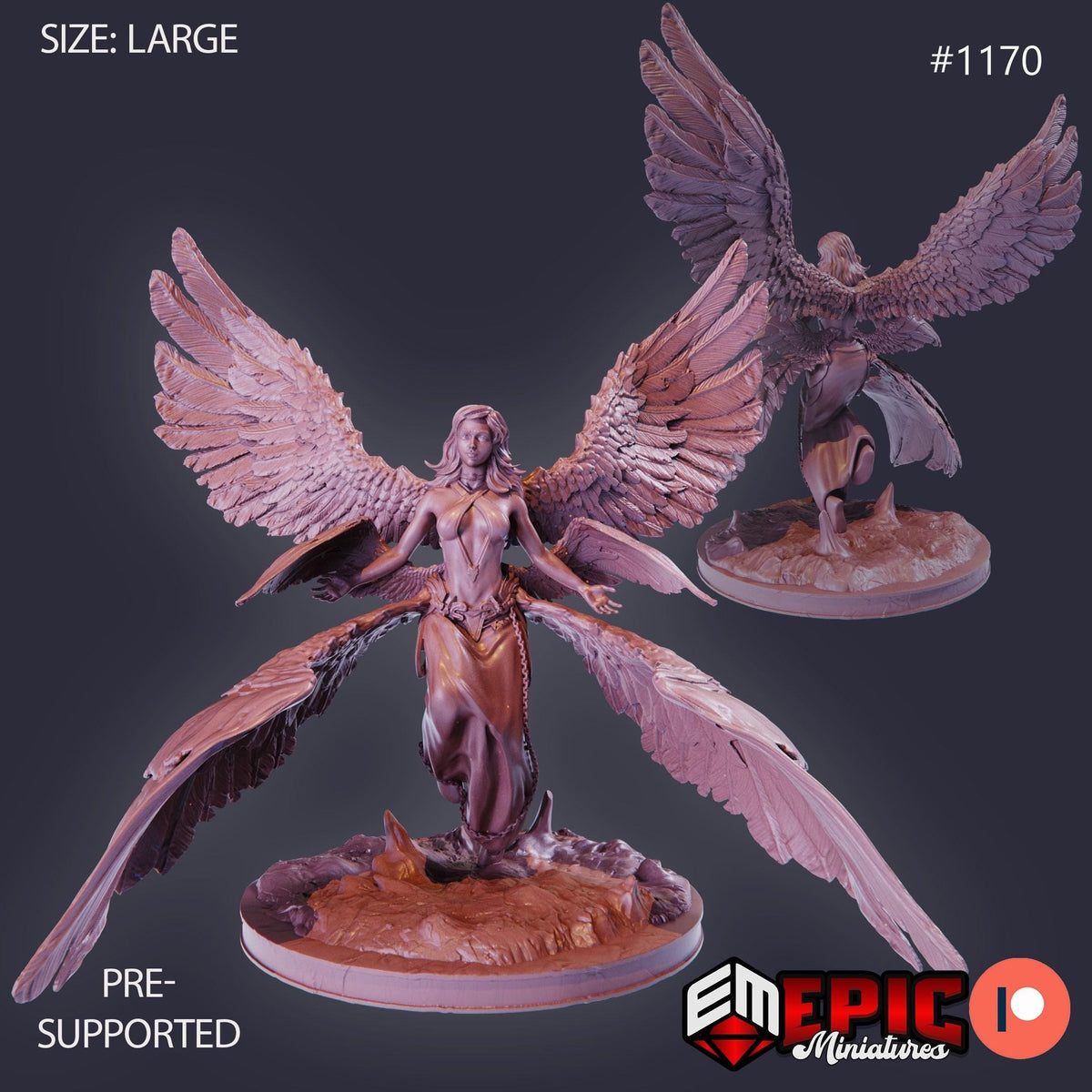 Seraphim Angel Option #1170 front DND miniature Sky Dominion 16k resin
