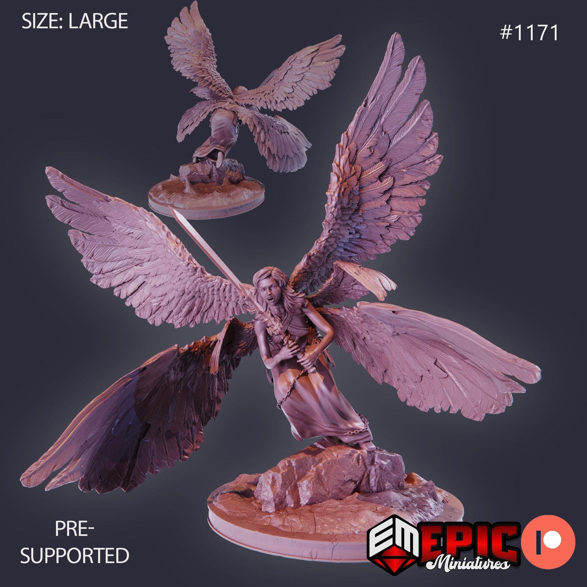 Seraphim Angel Option #1171 front DND miniature Sky Dominion 16k resin