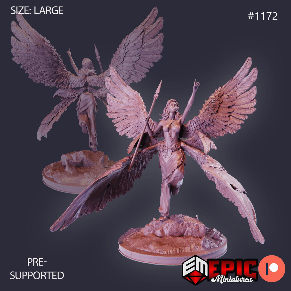 Seraphim Angel Option #1172 front DND miniature Sky Dominion 16k resin