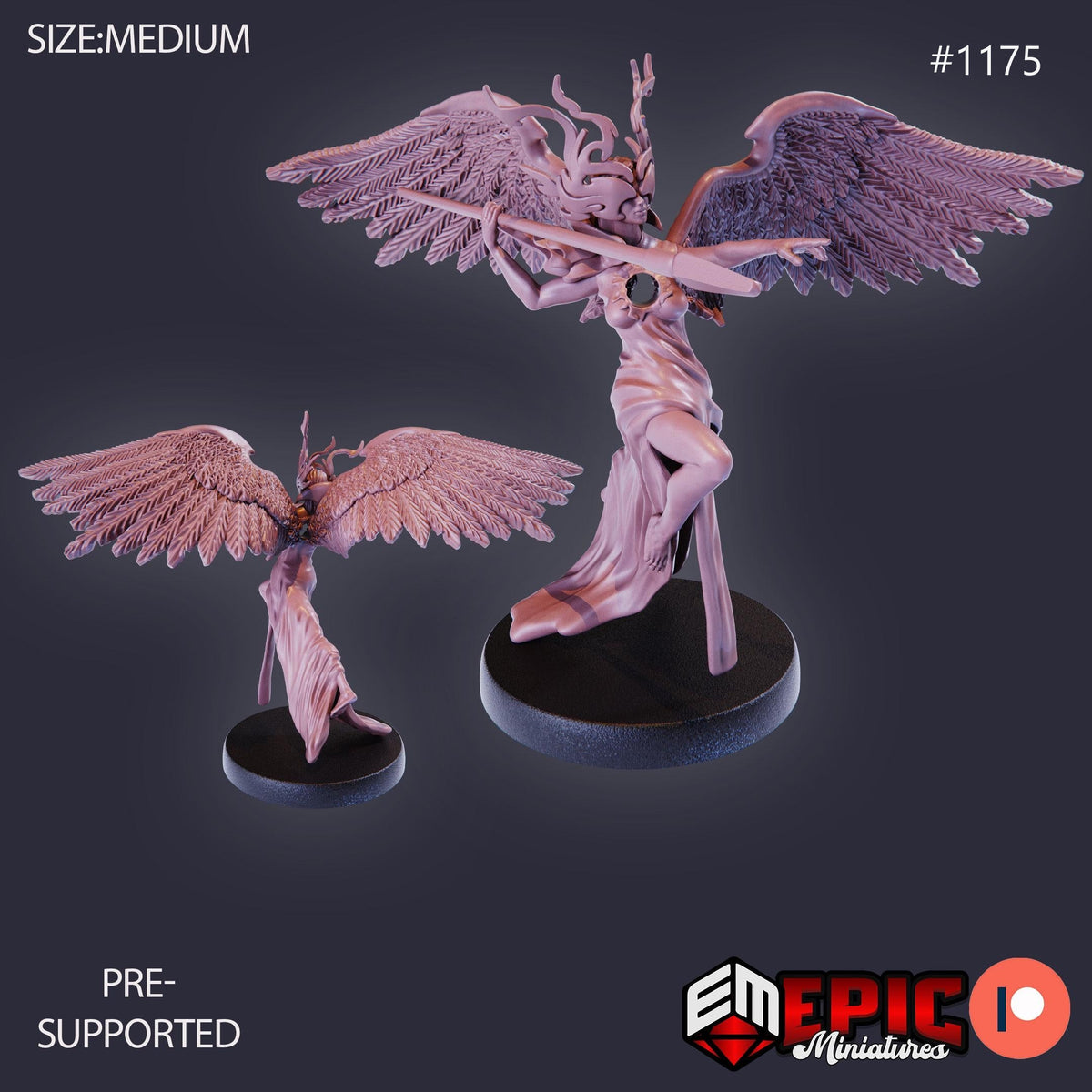 Heartless Angel Option #1175 front DND miniature Sky Dominion 16k resin