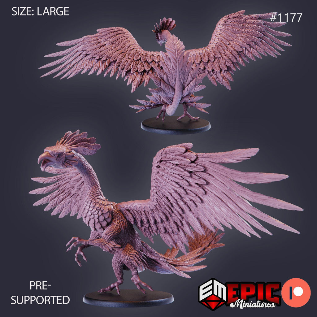 Peacock Griffin Option #1177 front DND miniature Sky Dominion 16k resin