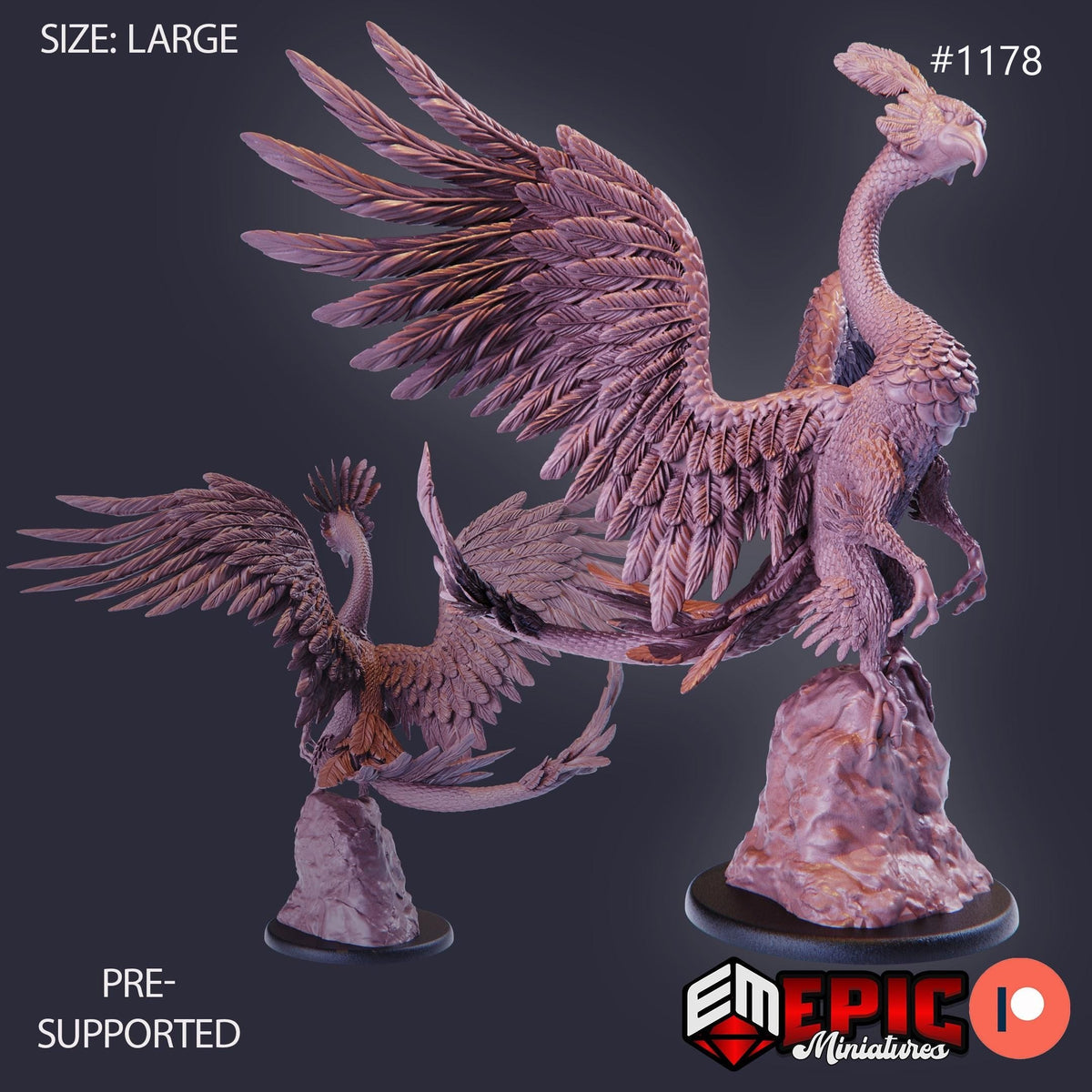 Peacock Griffin Option #1178 front DND miniature Sky Dominion 16k resin