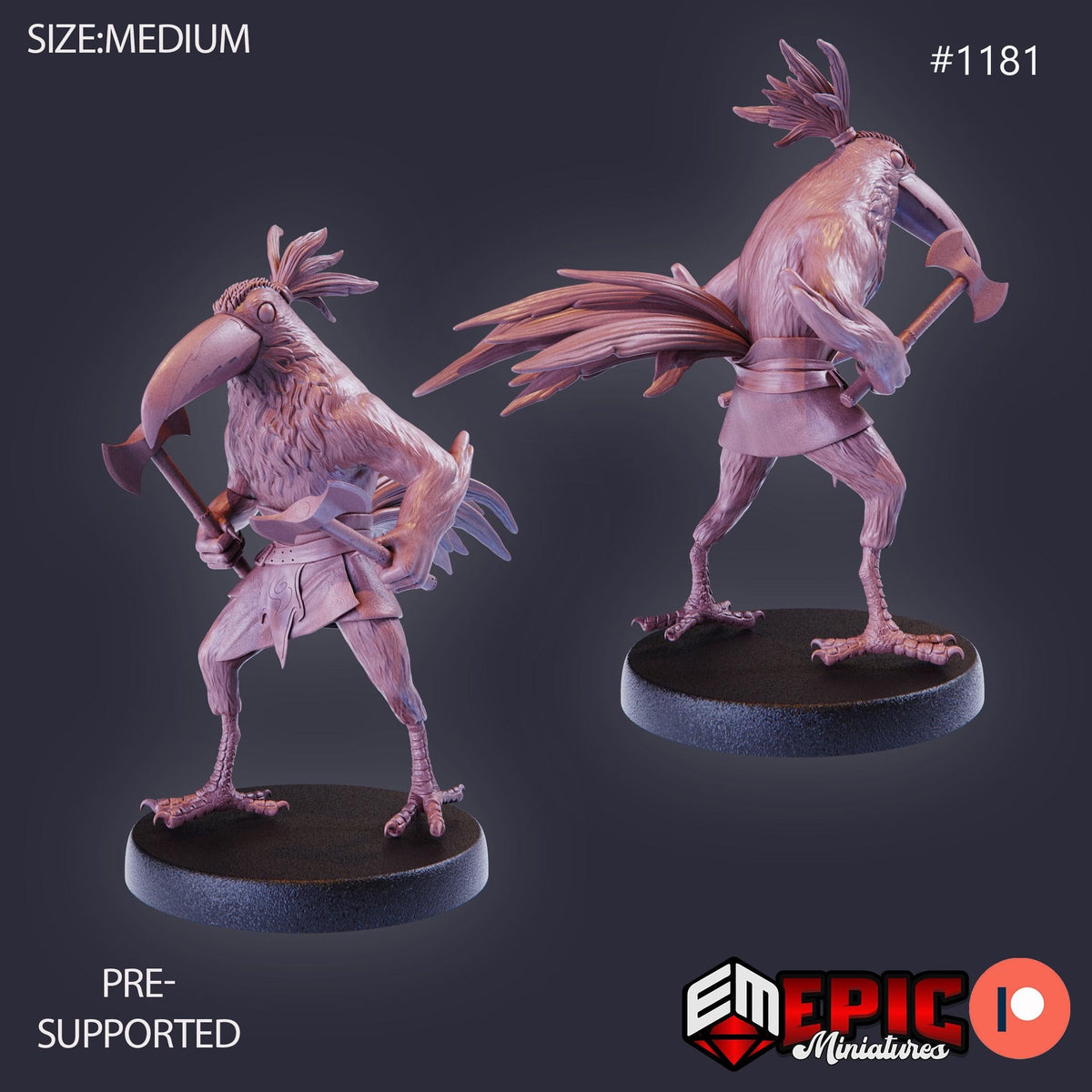 Bird Folk Toucan Option #1181 front DND miniature Sky Dominion 16k resin