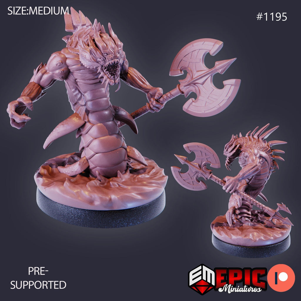 Ocean Naga Option #1195 front DND miniature Underwater Mayhem 16k resin