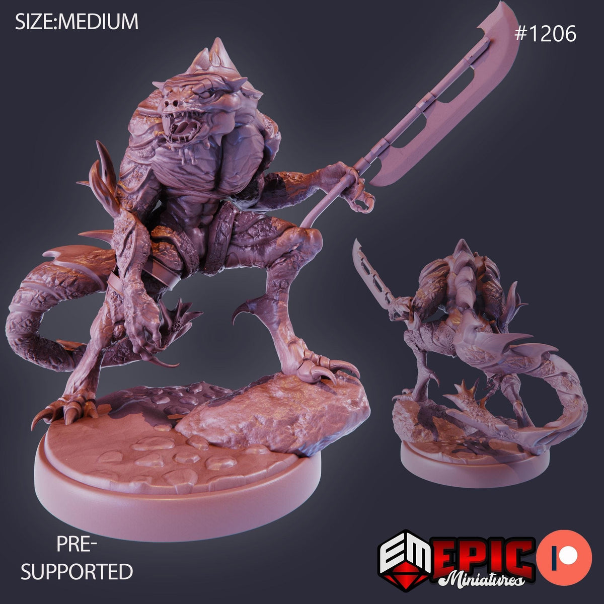 Seafolk Brute Option #1206 front DND miniature Underwater Mayhem 16k resin