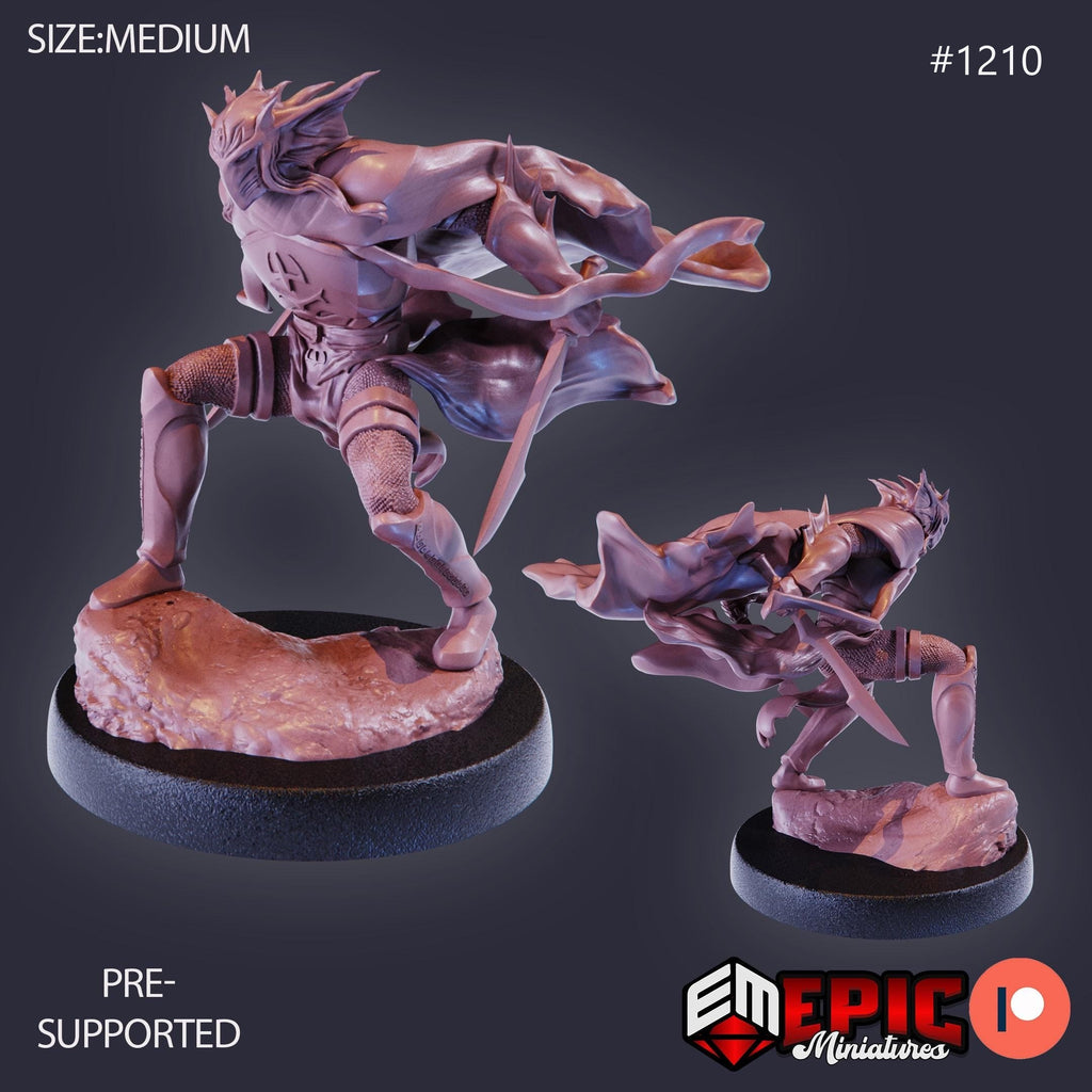 Atlantean Knight Option #1210 front DND miniature Underwater Mayhem 16k resin