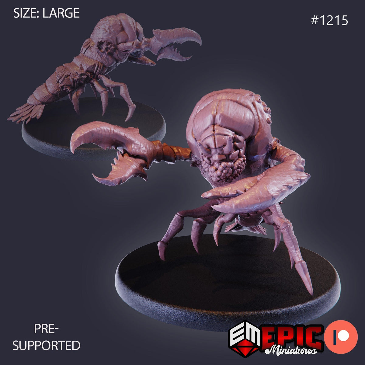 Yurian Lobster Option #1215 front DND miniature Underwater Mayhem 16k resin