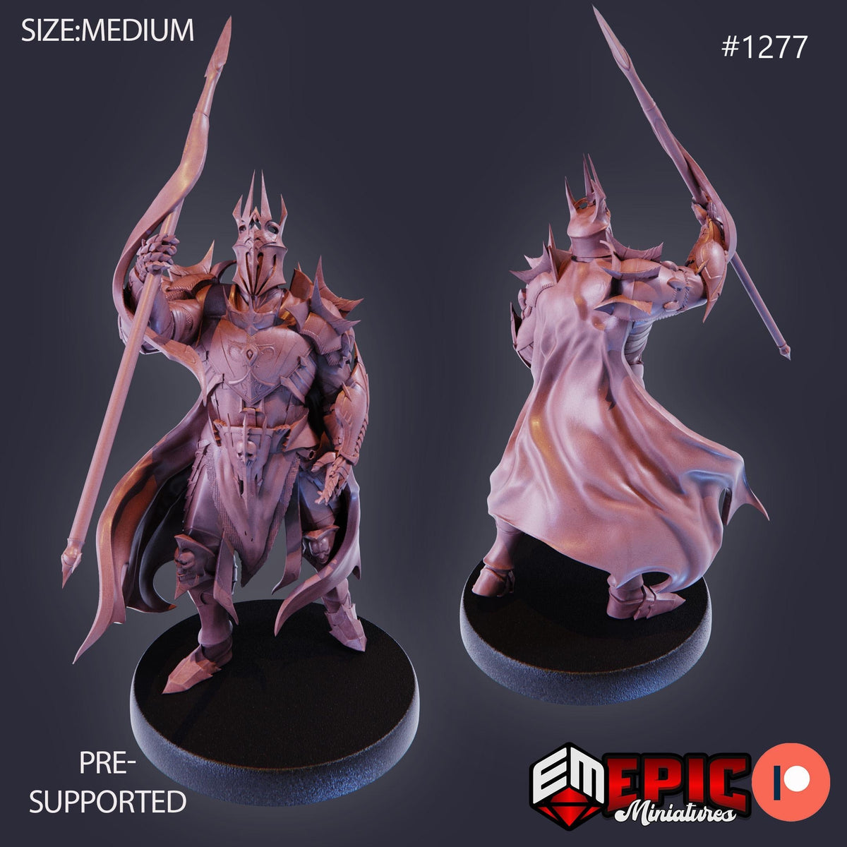 Dark Lord Option #1277 front DND miniature Green Siege 16k resin