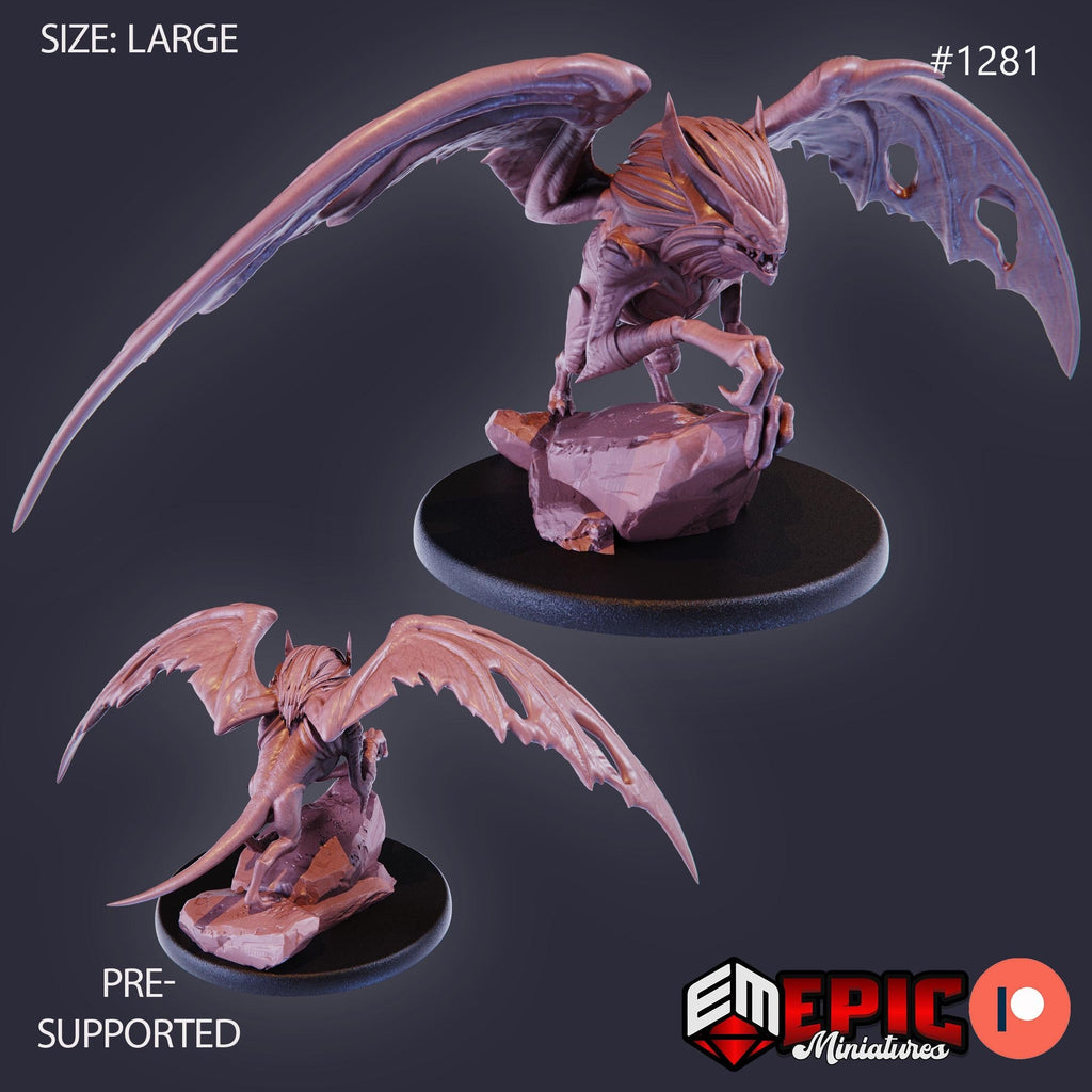 Terror Bat Option #1281 front DND miniature Green Siege 16k resin