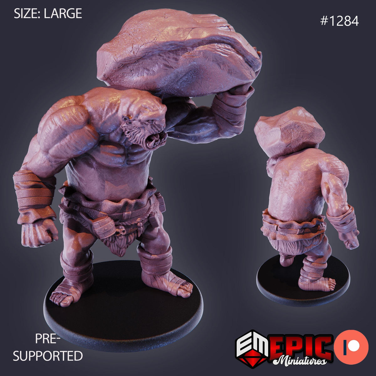 Ogre Option #1284 front DND miniature Green Siege 16k resin