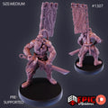 Orc Blade Master Option #1307 front DND miniature Green Siege 16k resin