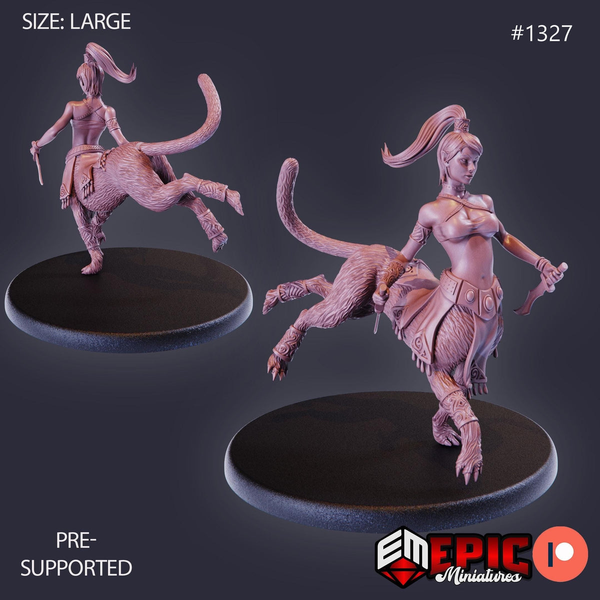 Lamia Quadruped Option #1327 front DND miniature Sands of Destiny 16k resin