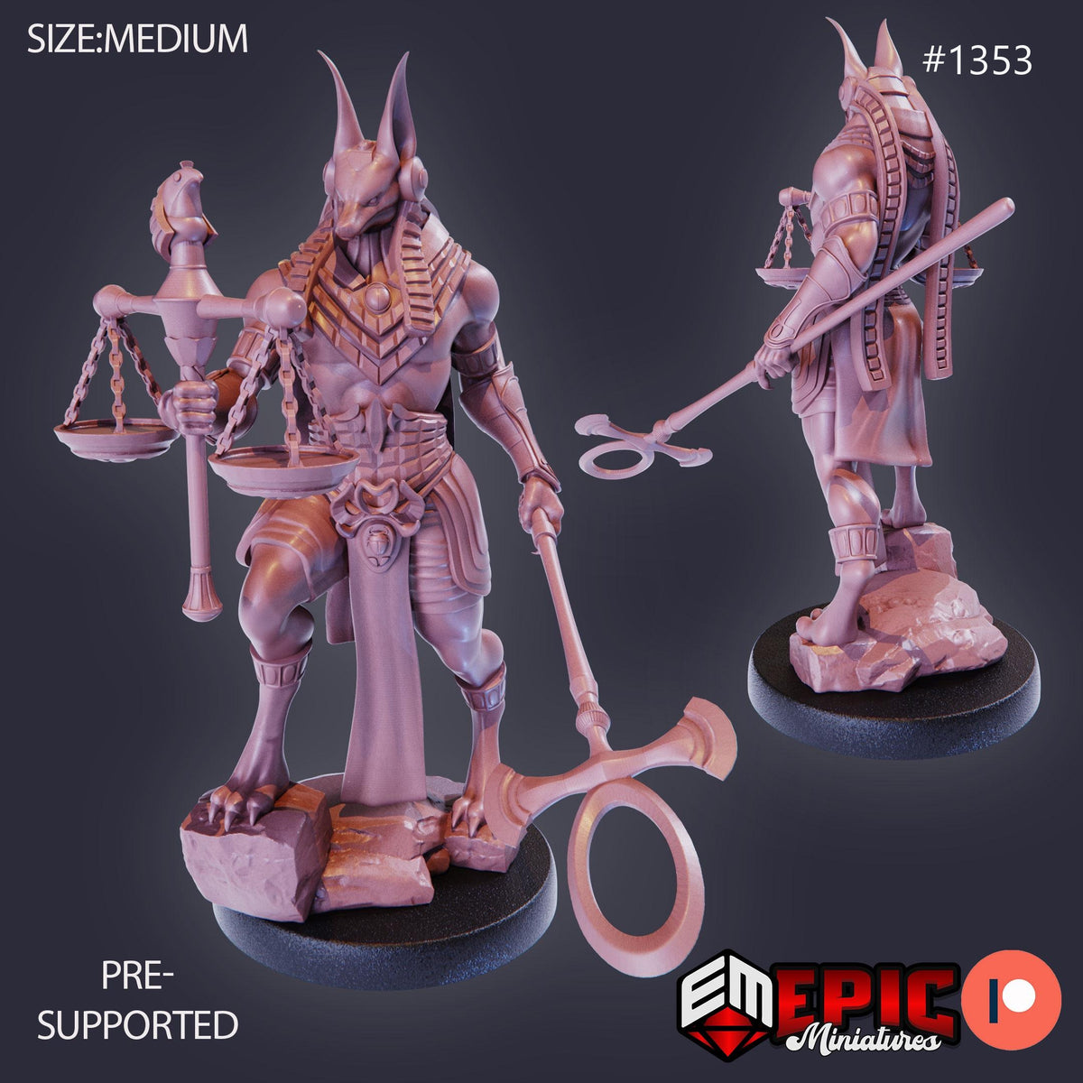 Anubis Avatar Option #1353 front DND miniature Sands of Destiny 16k resin