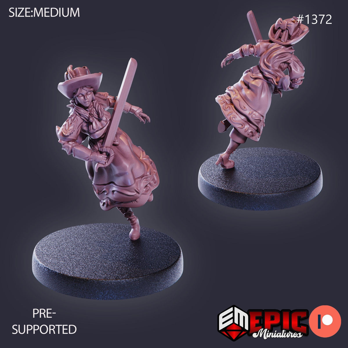 Lady Roseheart Option #1372 front DND miniature Kingdom of Secrets 16k resin