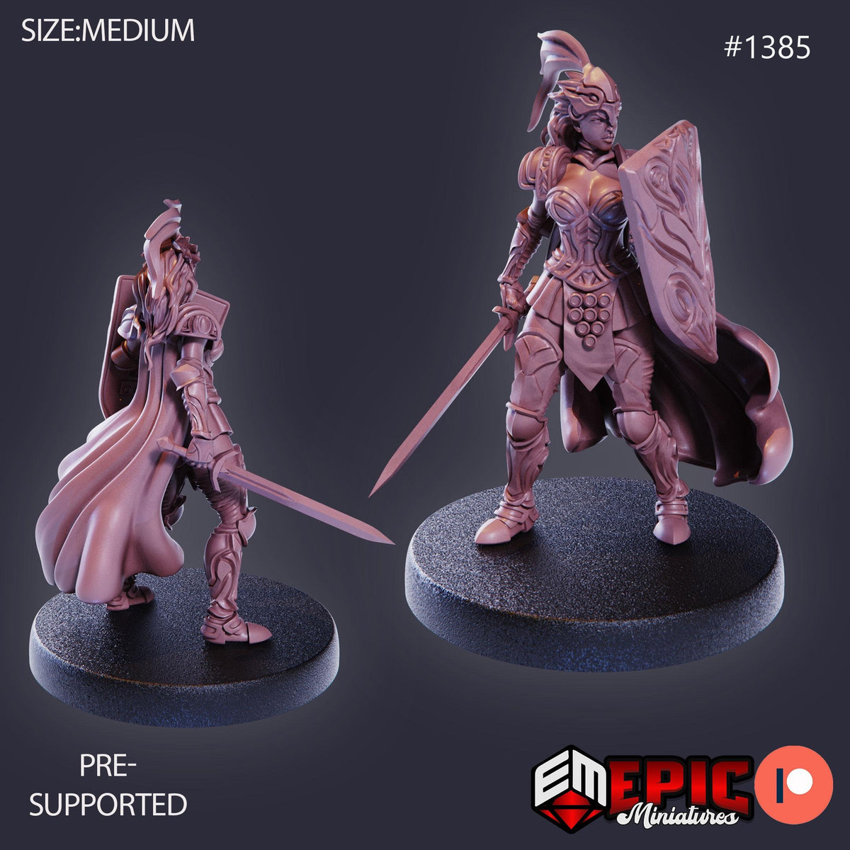 Falcon Knight Option #1385 front DND miniature Kingdom of Secrets 16k resin