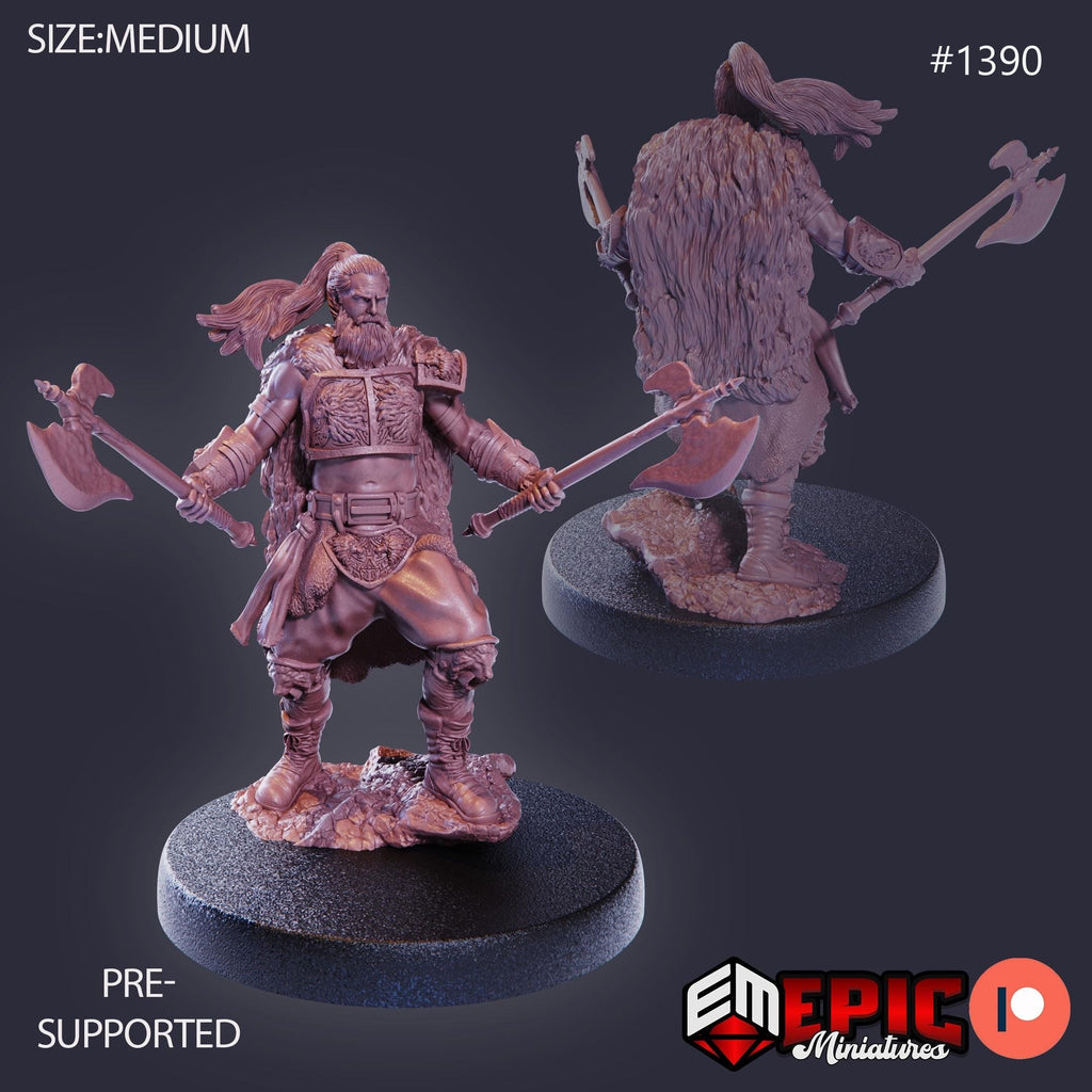 Legendary Warrior Option #1390 front DND miniature Kingdom of Secrets 16k resin