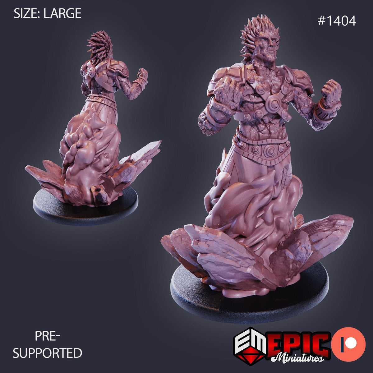 Dao Male Option #1404 front DND miniature Burning Lands 16k resin