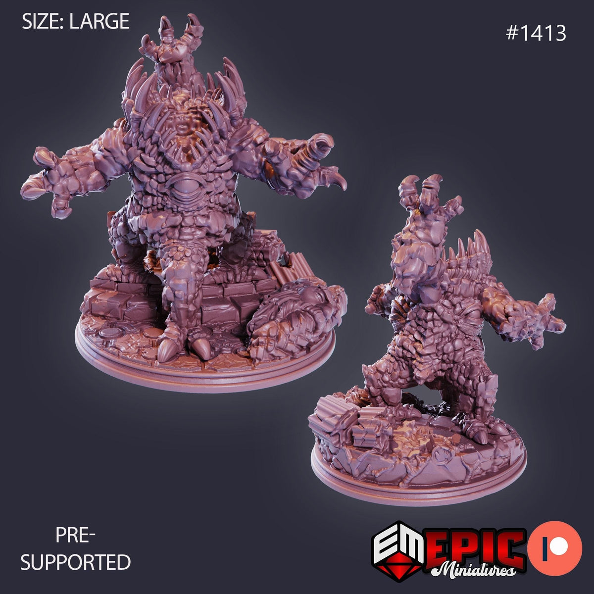 Gem Devourer Option #1413 front DND miniature Burning Lands 16k resin