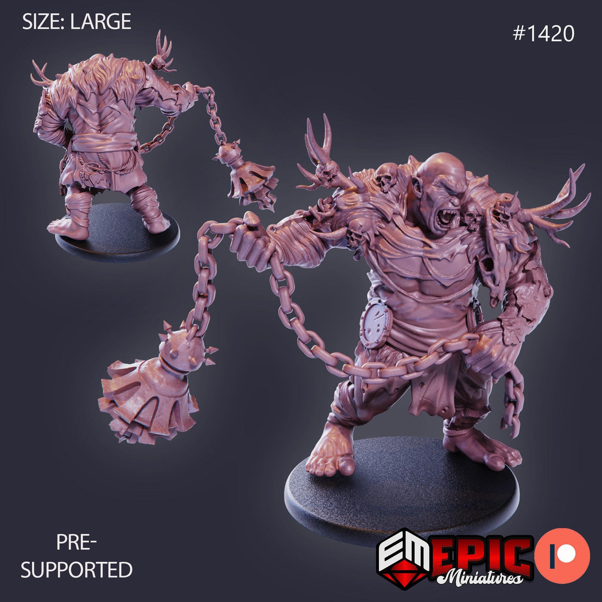 Cyclops Option #1420 front DND miniature Burning Lands 16k resin