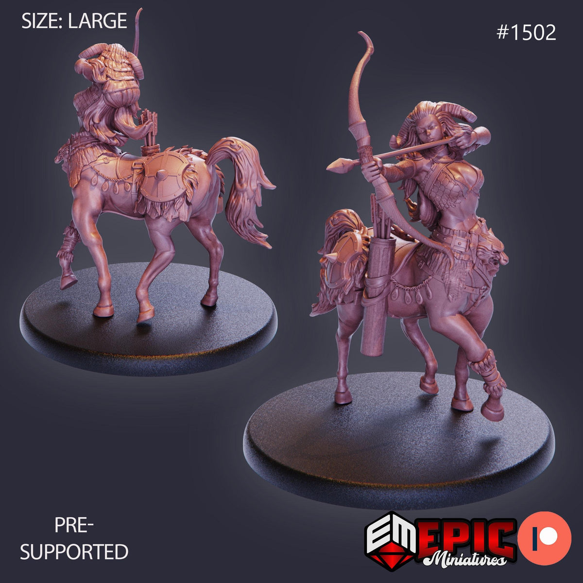 Centaur Female Option #1502 front DND miniature Elven Grace 16k resin