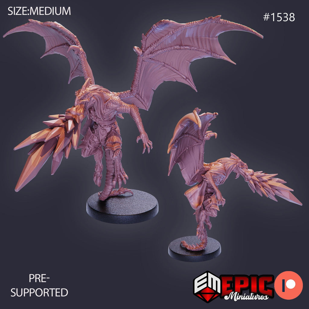 Draconic Demon White Option #1538 front DND miniature Barbarian Winter 16k resin
