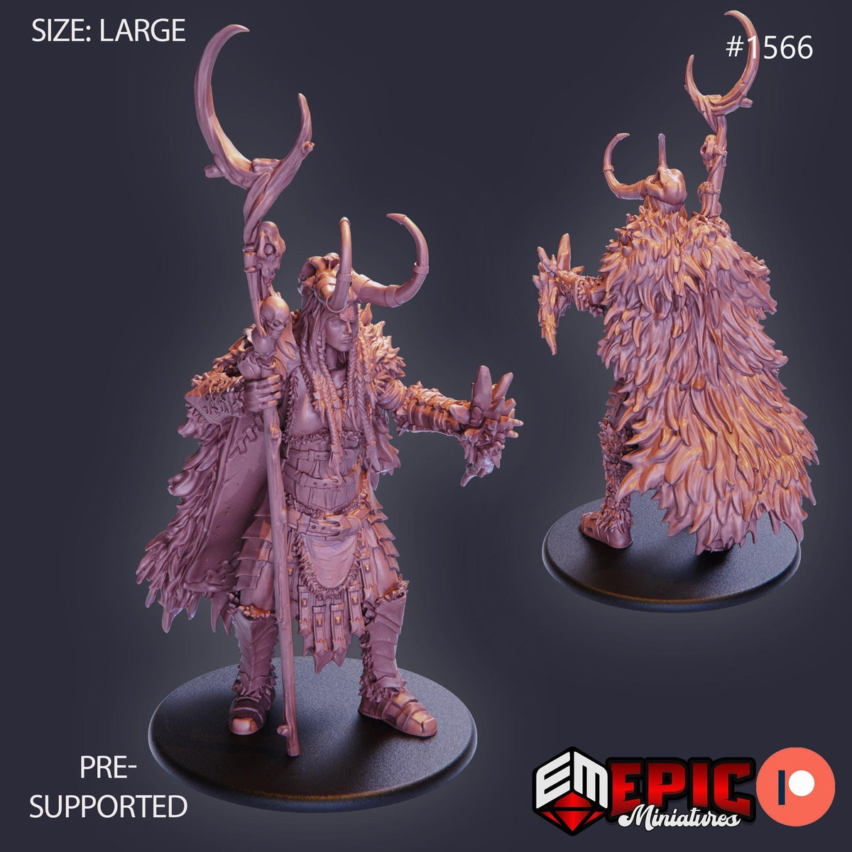 Frost Giantess Option #1566 front DND miniature Barbarian Winter 16k resin