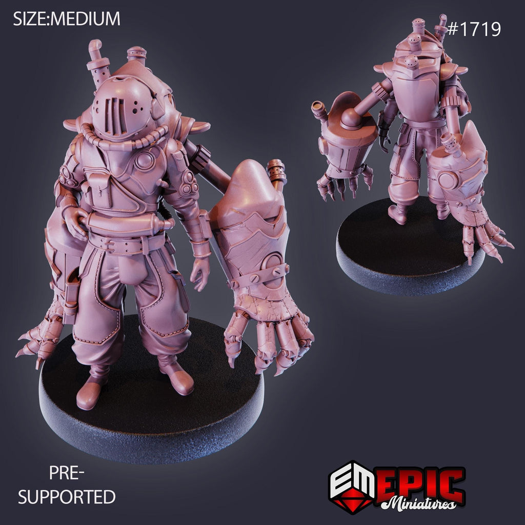 Exoskeleton Worker Option #1719 front DND miniature Steam Constructs 16k resin