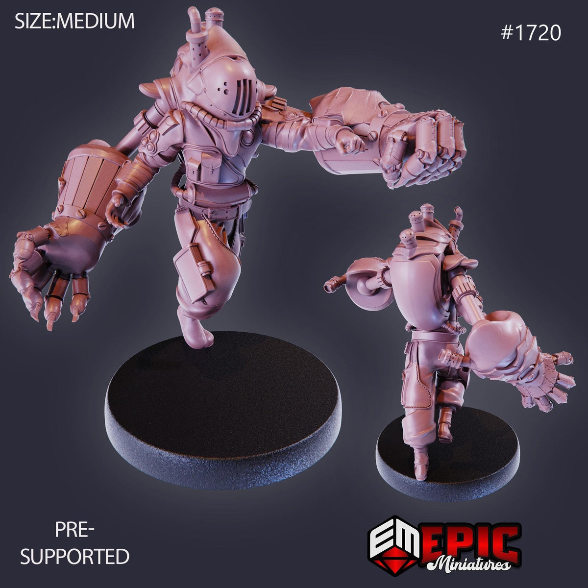 Exoskeleton Worker Option #1720 front DND miniature Steam Constructs 16k resin