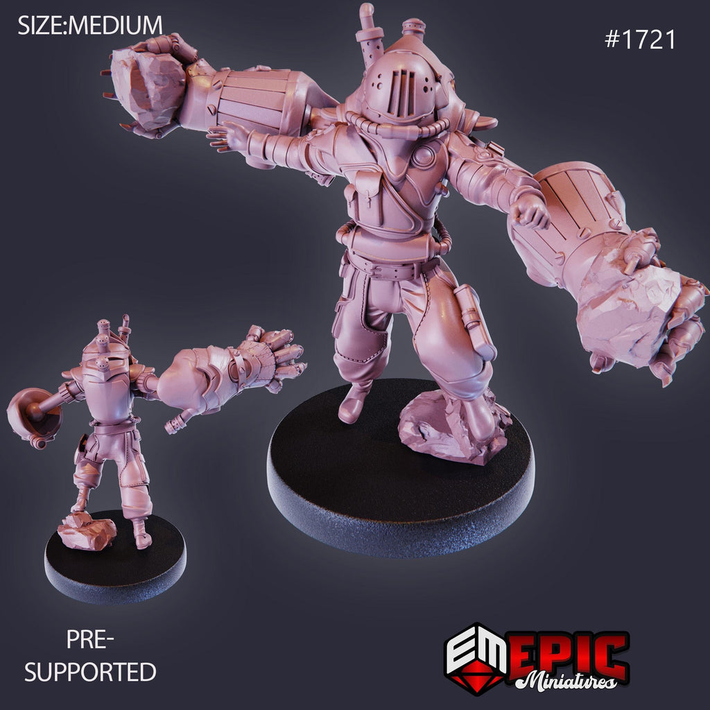 Exoskeleton Worker Option #1721 front DND miniature Steam Constructs 16k resin