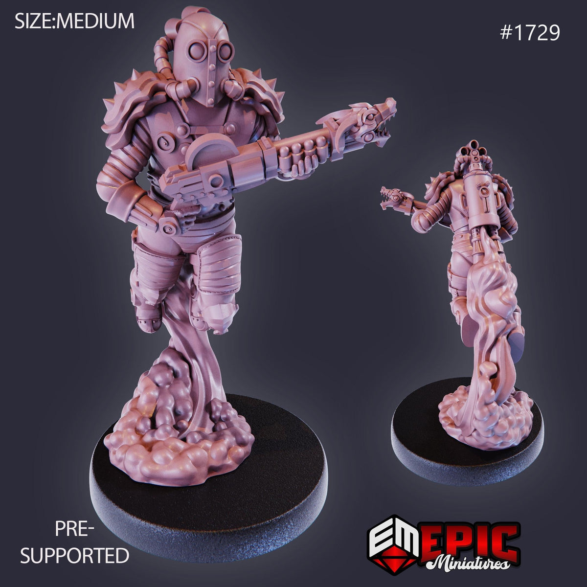 Jetpack Bandit Option #1729 front DND miniature Steam Constructs 16k resin