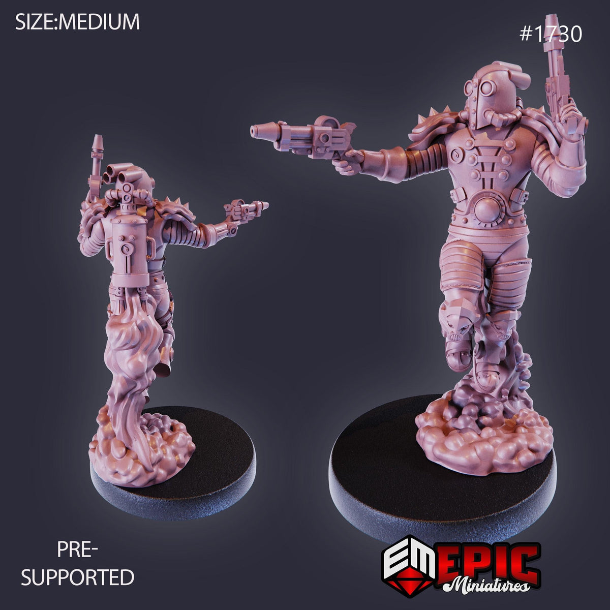 Jetpack Bandit Option #1730 front DND miniature Steam Constructs 16k resin