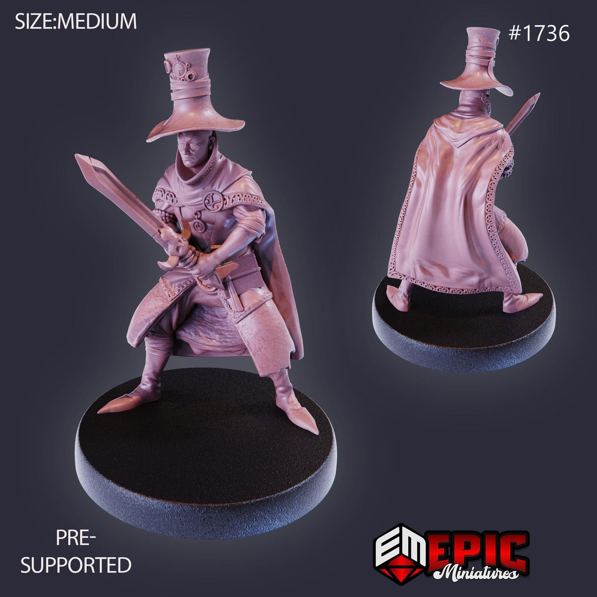 Gear Wizard Gabriel Option #1736 front DND miniature Steam Constructs 16k resin