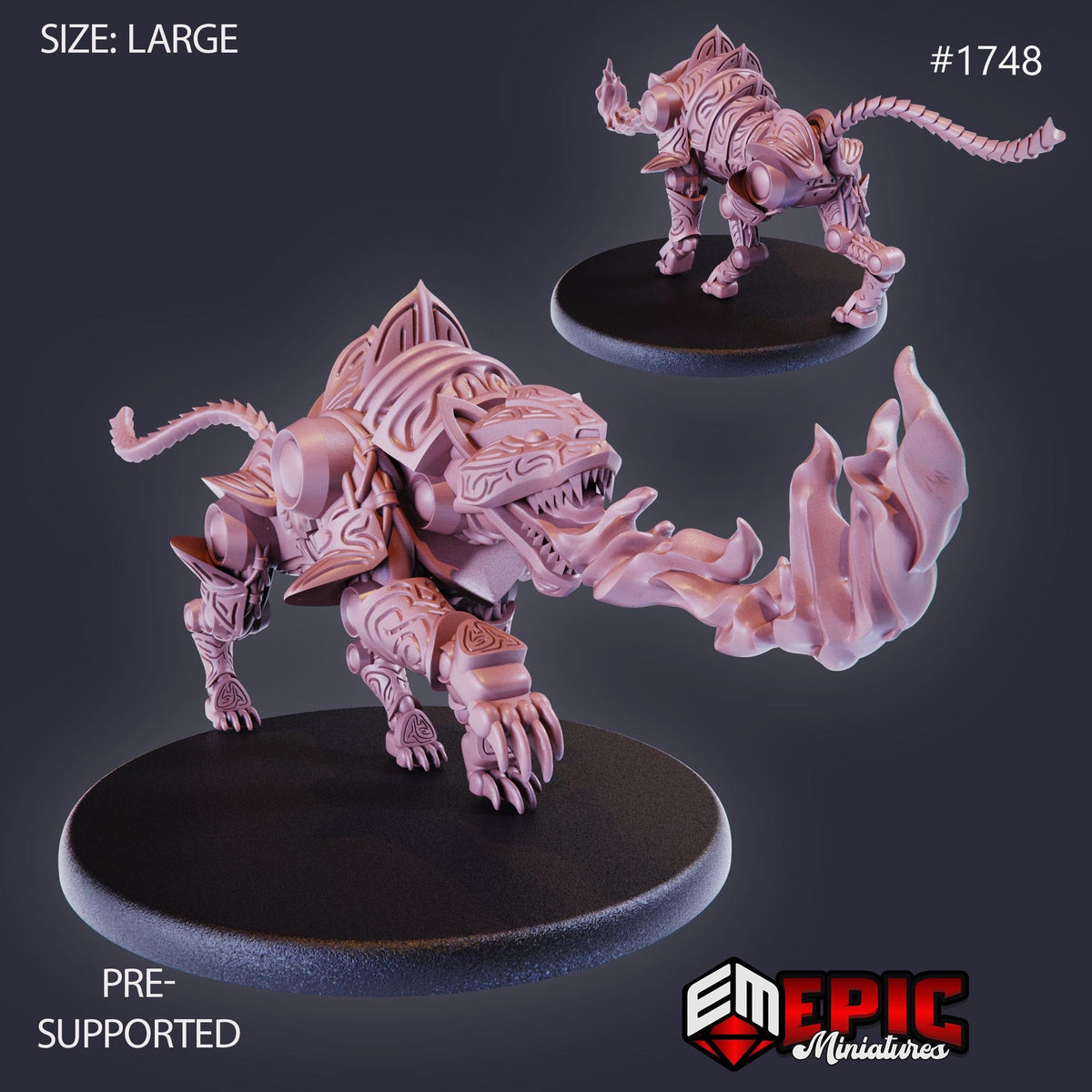Construct Tiger Option #1748 front DND miniature Steam Constructs 16k resin