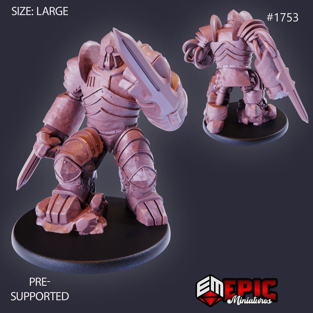 Iron Juggernaut Option #1753 front DND miniature Steam Constructs 16k resin