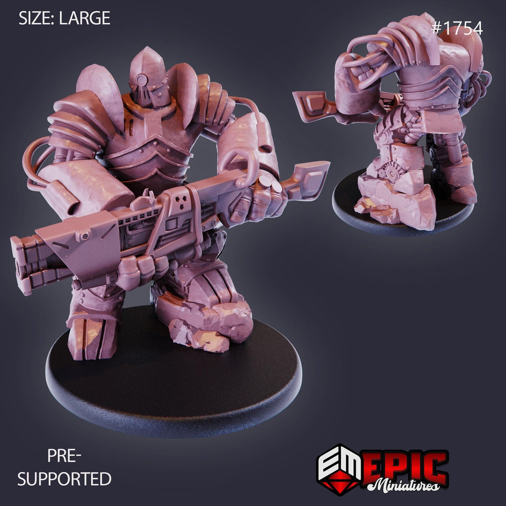 Iron Juggernaut Option #1754 front DND miniature Steam Constructs 16k resin